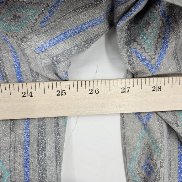 VTG H Bar C Ranchwear Shirt Men 17.5 34 Pearl Snap Western Aztec Southwester USA - Picture 9 of 11